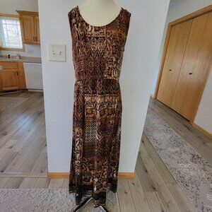 Notations Animal Print Sleeveless Maxi Dress Size Medium
